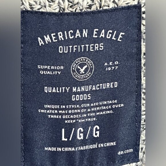 American Eagle Shawl Collar Knit Cardigan – Grey & Black – Size L - Picture 13 of 13